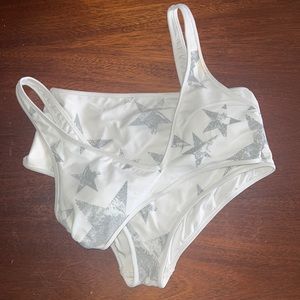 NWT - Aerie High Waisted Swimsuit - Distressed Star